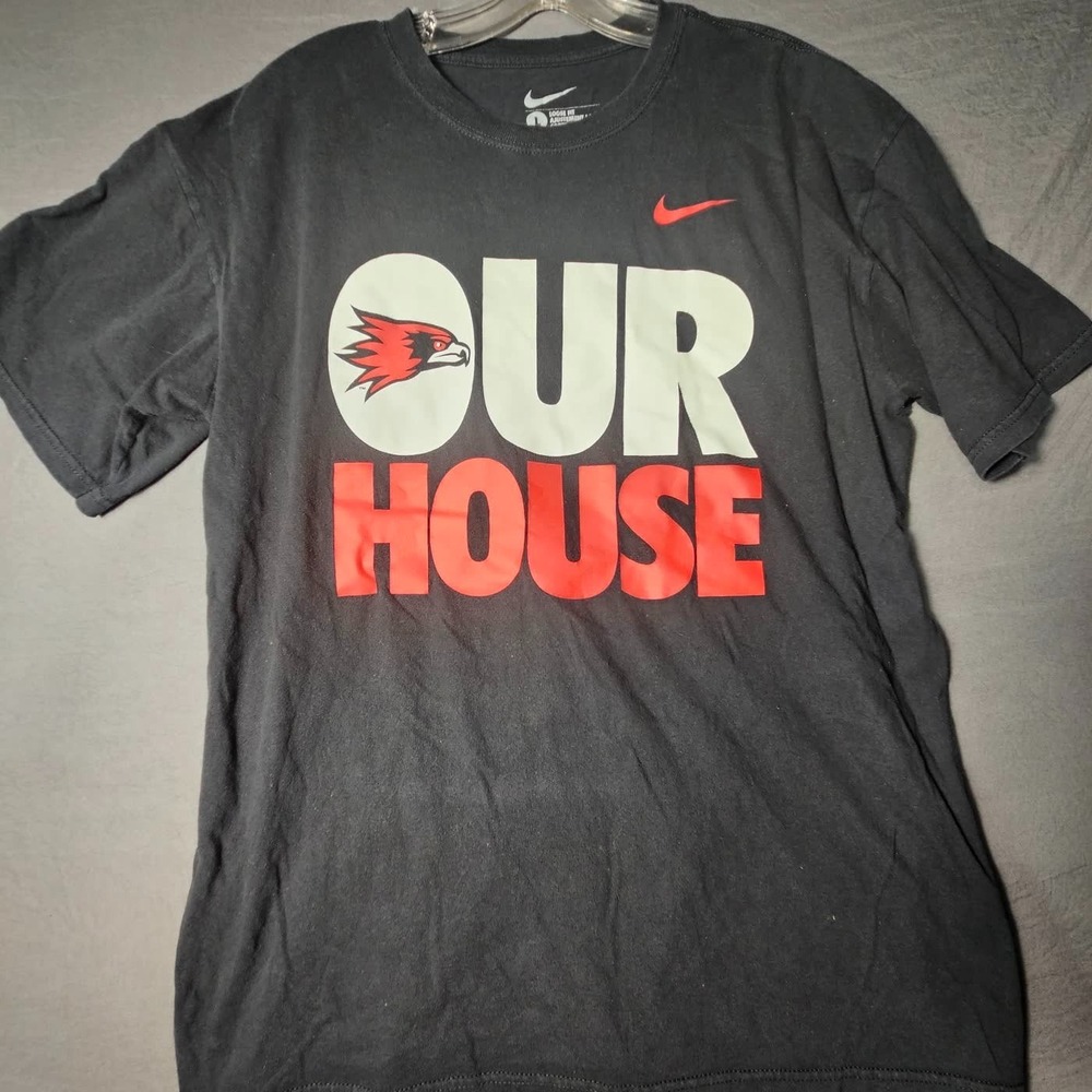 Nike Our House Redhawks Black T-Shirt Mens Large Loose Fit College Graphic Tee